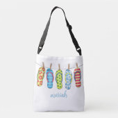 Trendy kleurrijk strand gepersonaliseerd crossbody tas (Achterkant)