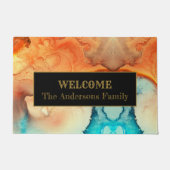 Trendy kleurrijke Abstract marmerd welkom Deurmat (Voorkant)