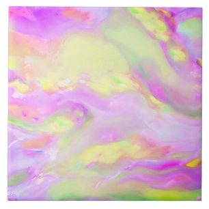 Trendy kleurrijke abstracte golven tegeltje