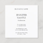 Trendy Kleurrijke Abstracte Sjabloon Elegant Custo Vierkante Visitekaartje (Achterkant)