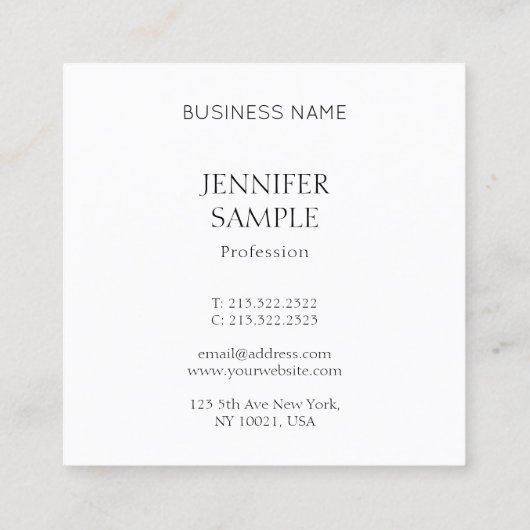 Trendy Kleurrijke Abstracte Sjabloon Elegant Custo Vierkante Visitekaartje (Achterkant)