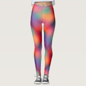 Trendy Kleurrijke Aurora Borealis Noorderlicht Leggings (Voorkant)