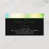 Trendy Kleurrijke Blauwgroen Ombre Custom Monogram Visitekaartje (Achterkant)