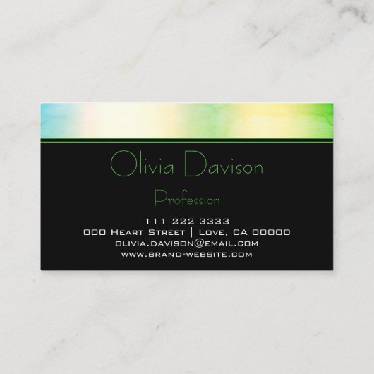 Trendy Kleurrijke Blauwgroen Ombre Custom Monogram Visitekaartje (Achterkant)