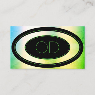 Trendy Kleurrijke Blauwgroen Ombre Custom Monogram Visitekaartje
