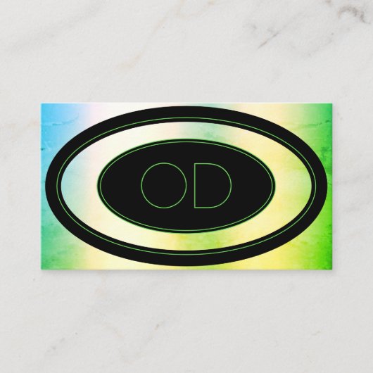 Trendy Kleurrijke Blauwgroen Ombre Custom Monogram Visitekaartje (Voorkant)