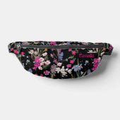 Trendy Kleurrijke Bloemen Patroon Zwart Aangepaste Heuptasje (Liggend)