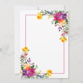 Trendy kleurrijke bloementypografie 60e verjaardag kaart (Achterkant)