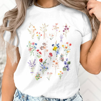 Trendy kleurrijke Boho bloemen T-shirt