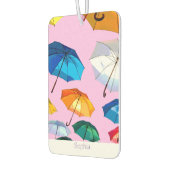 Trendy kleurrijke drijvende paraplu's, personalise luchtverfrisser (Links)