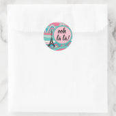 Trendy Kleurrijke Eiffeltoren Ooh la la!/ Monogram Ronde Sticker (Tas)
