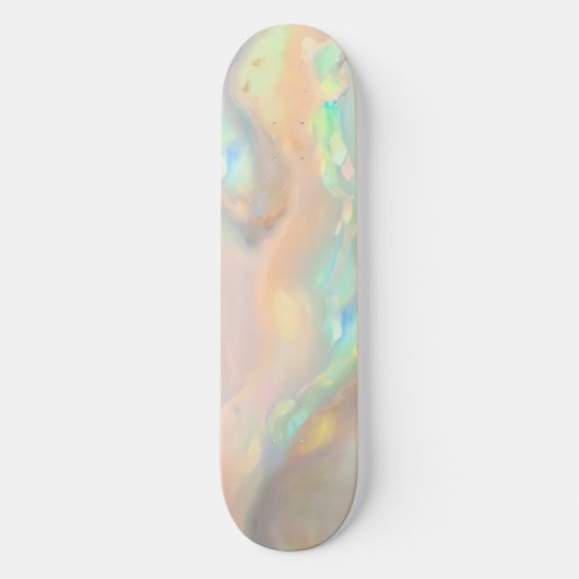 Trendy kleurrijke faux holografische opaal persoonlijk skateboard (Voorkant)