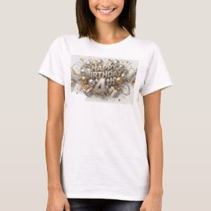 Trendy Kleurrijke GELUKKIGE VERJAARDAG 4DE Citaat  T-shirt