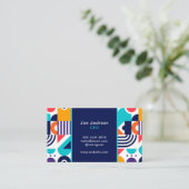 Trendy Kleurrijke Geometrische Patroon Abstract Mo Visitekaartje (Staand voorkant)