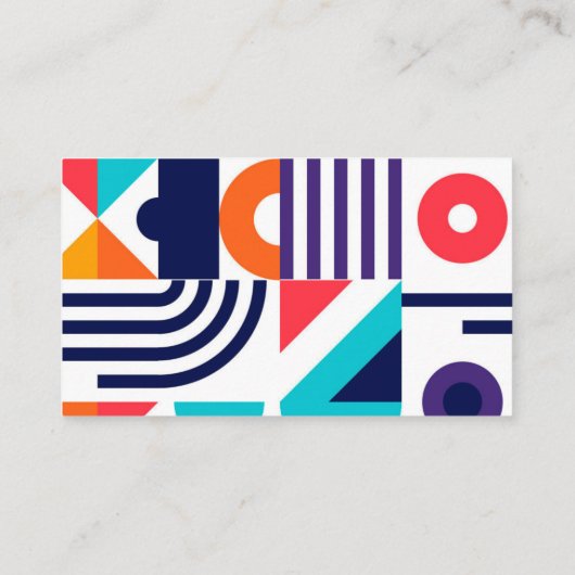 Trendy Kleurrijke Geometrische Patroon Abstract Mo Visitekaartje (Achterkant)