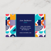 Trendy Kleurrijke Geometrische Patroon Abstract Mo Visitekaartje (Voorkant)