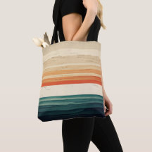 Trendy kleurrijke gestreepte acrylverf tas 