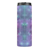 Trendy kleurrijke gestreepte glitteragaat thermosbeker (Achterkant)