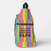 Trendy Kleurrijke Grootste Papa van de Wereld Sling Bag (Voorkant)