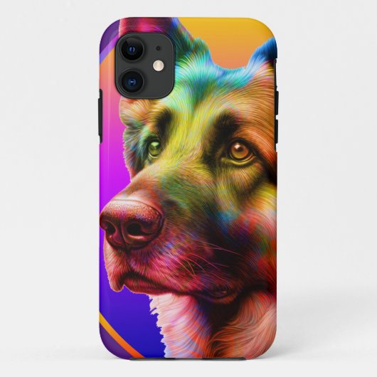 TRENDY KLEURRIJKE HONDENGEZICHT Case-Mate iPhone CASE (Achterkant)