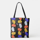 Trendy kleurrijke illustratie verticale stri tote bag (Achterkant)