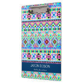 Trendy kleurrijke inheemse Azteekse stam Klembord (Links)