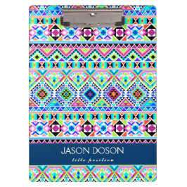 Trendy kleurrijke inheemse Azteekse stam Klembord