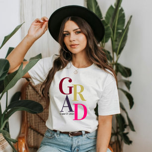 Trendy Kleurrijke Klas Van 2024 Afstuderen T-shirt