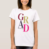 Trendy kleurrijke klasse van 2024 Afstuderen T-shirt (Voorkant)