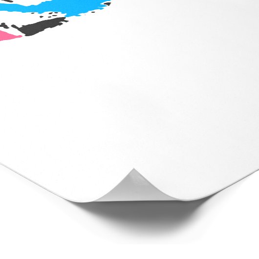 trendy kleurrijke levendige neon streept tijgerpij poster (Hoek)