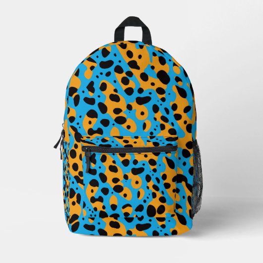 Trendy kleurrijke luipaard patroon en naam bedrukte rugzak (Voorkant)
