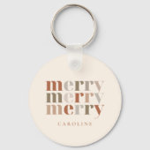 Trendy Kleurrijke Merry Aangepaste Naam Kerst Favo Sleutelhanger (Achterkant)