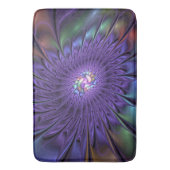 Trendy Kleurrijke Moderne Abstracte Fractale Bloem Badmat (Voorkant Verticaal)