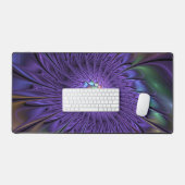 Trendy Kleurrijke Moderne Abstracte Fractale Bloem Bureaumat (Keyboard & Muis)