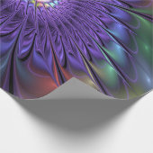 Trendy Kleurrijke Moderne Abstracte Fractale Bloem Cadeaupapier (Hoek)