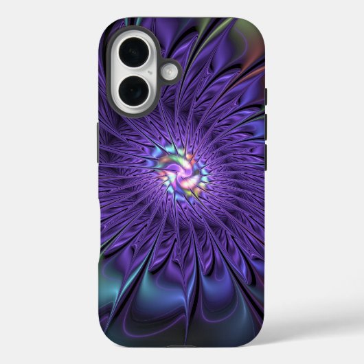 Trendy Kleurrijke Moderne Abstracte Fractale Bloem Case-Mate iPhone Case (Achterkant)