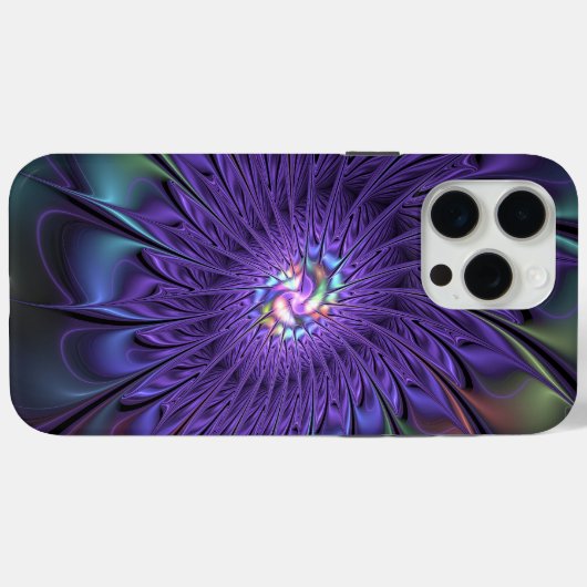 Trendy Kleurrijke Moderne Abstracte Fractale Bloem Case-Mate iPhone Case (Achterkant (horizontaal))