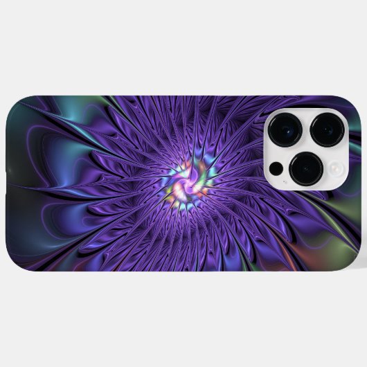 Trendy Kleurrijke Moderne Abstracte Fractale Bloem Case-Mate iPhone Case (Achterkant (horizontaal))