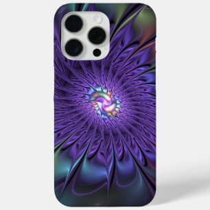 Trendy Kleurrijke Moderne Abstracte Fractale Bloem iPhone 15 Pro Max Hoesje