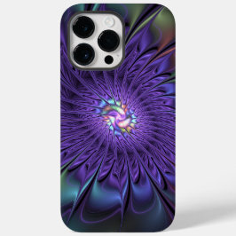 Trendy Kleurrijke Moderne Abstracte Fractale Bloem Case-Mate iPhone 14 Pro Max Hoesje