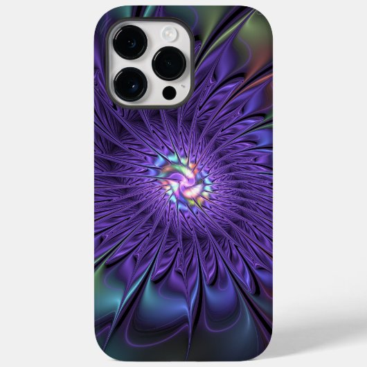 Trendy Kleurrijke Moderne Abstracte Fractale Bloem Case-Mate iPhone Case (Achterkant)