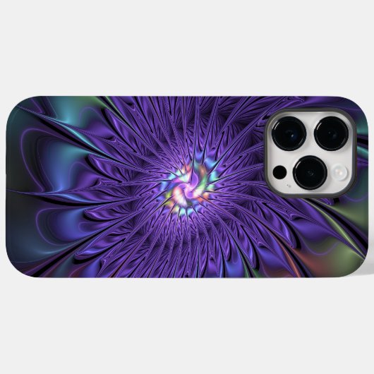 Trendy Kleurrijke Moderne Abstracte Fractale Bloem Case-Mate iPhone Case (Achterkant (horizontaal))