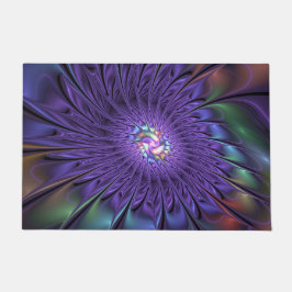 Trendy Kleurrijke Moderne Abstracte Fractale Bloem Deurmat