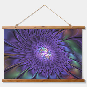 Trendy Kleurrijke Moderne Abstracte Fractale Bloem Hangend Wandkleed