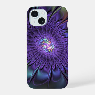 Trendy Kleurrijke Moderne Abstracte Fractale Bloem iPhone 15 Case