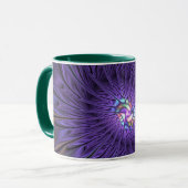 Trendy Kleurrijke Moderne Abstracte Fractale Bloem Mok (Voorkant links)