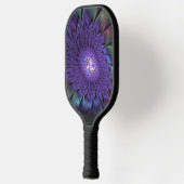 Trendy Kleurrijke Moderne Abstracte Fractale Bloem Pickleball Paddle (Links)