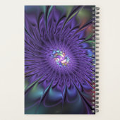 Trendy Kleurrijke Moderne Abstracte Fractale Bloem Planner (Achterkant)