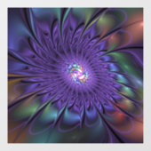 Trendy Kleurrijke Moderne Abstracte Fractale Bloem Raamsticker (Vel)