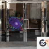 Trendy Kleurrijke Moderne Abstracte Fractale Bloem Raamsticker (Kantoordeur)